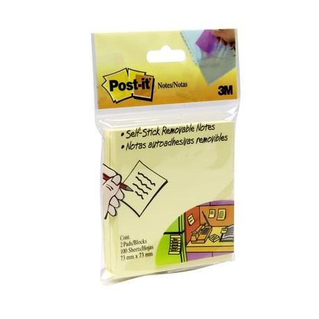 Post-it® 654 Sticky Notes Yellow 3 X 3" 50 Sheets