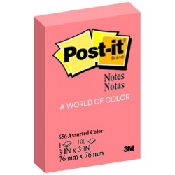 Post-it® 656-PR Sticky Notes Poppy Red 3 X 3"