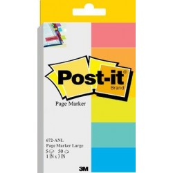 Post-it® 672-6ANL Large Size Page Marker Assorted Color