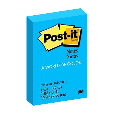 Post-it® 656-MB Sticky Notes Mediterranean Blue 3 X 3