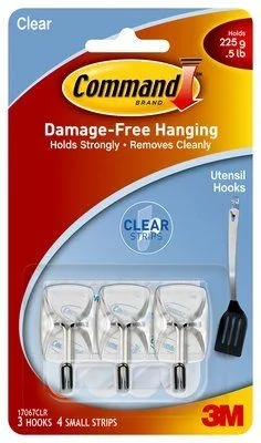 3M Command Small Clear Wire Hooks 17067clr - Gantung barang tanpa paku menggunakan teknologi perekat 3M Command yang kuat dan tanpa bekas.