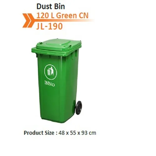 Dust Bin 120 L Green Cn - Tempat sampah 120 liter dengan desain praktis untuk fasilitas komersial dan lingkungan hospitality.