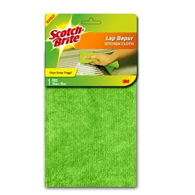 Lap Dapur Scotch-Brite - Lap dapur Scotch-Brite microfiber membersihkan permukaan kering tanpa menggores, ideal untuk dapur industri.