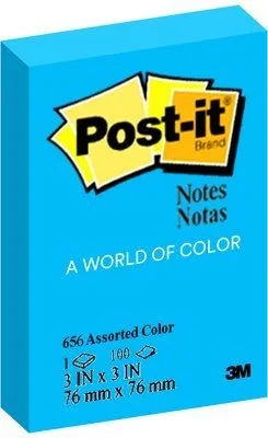 Post-It 656-Mb Sticky Notes Mediterranean Blue 3 X 3 - Sticky notes Post-It 656-Mb Sticky Notes Mediterranean Blue 3 X 3 sebagai alat pengingat dan penanda dokumen.
