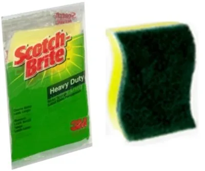 Sabut Spons Hijau Scotch-Brite 4x6 - Sabut spons hijau Scotch-Brite 4x6 untuk membersihkan area dapur luas dengan efektif dan efisien.