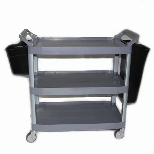 Trolley Food Court 3 Layers + Buckettrolley Food Court - Sistem trolley food court 3 lapisan dengan bucket integrasi untuk operasional cleaning yang terstruktur di area rumah sakit.