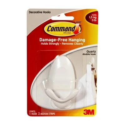 Command Products 3M Command Quartz Double Hook 17087qes 3M Command Quartz Double Hook 17087qes