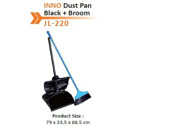 Inno Dust Pan Black + Broom