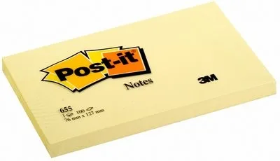 Post-It 655 Sticky Notes Yellow 3 X 5"