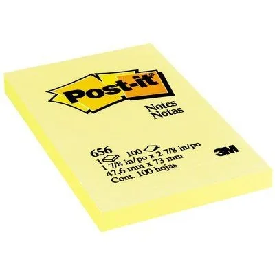 Post-It 656 Sticky Notes Yellow 2 X 3"
